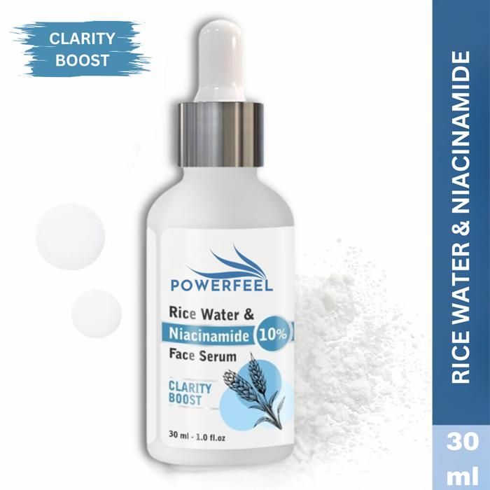 Harness the power of traditional Asian skincare with our Rice Water and 10% Niacinamide Face Serum. This potent 30ML formula combines rice water's brightening properties with niacinamide's proven ability to minimize pores and regulate sebum production. Clinically formulated to reduce hyperpigmentation, strengthen the skin barrier, and improve overall texture for a balanced, radiant complexion.