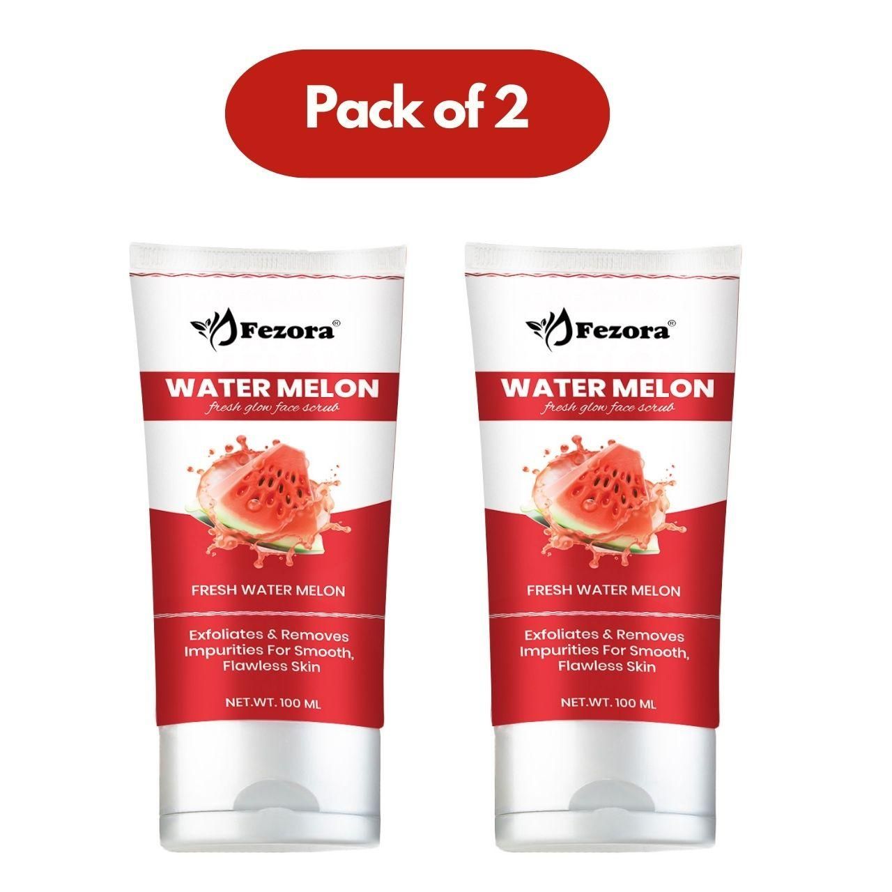 Fezora Watermelon Fresh Glow Face Scrub delivers professional exfoliation with natural watermelon extracts. This dual pack provides 400 ML of refreshing formula that removes impurities, unclogs pores, and reveals radiant skin. Regular use helps maintain skin clarity while balancing moisture levels for a healthy complexion.