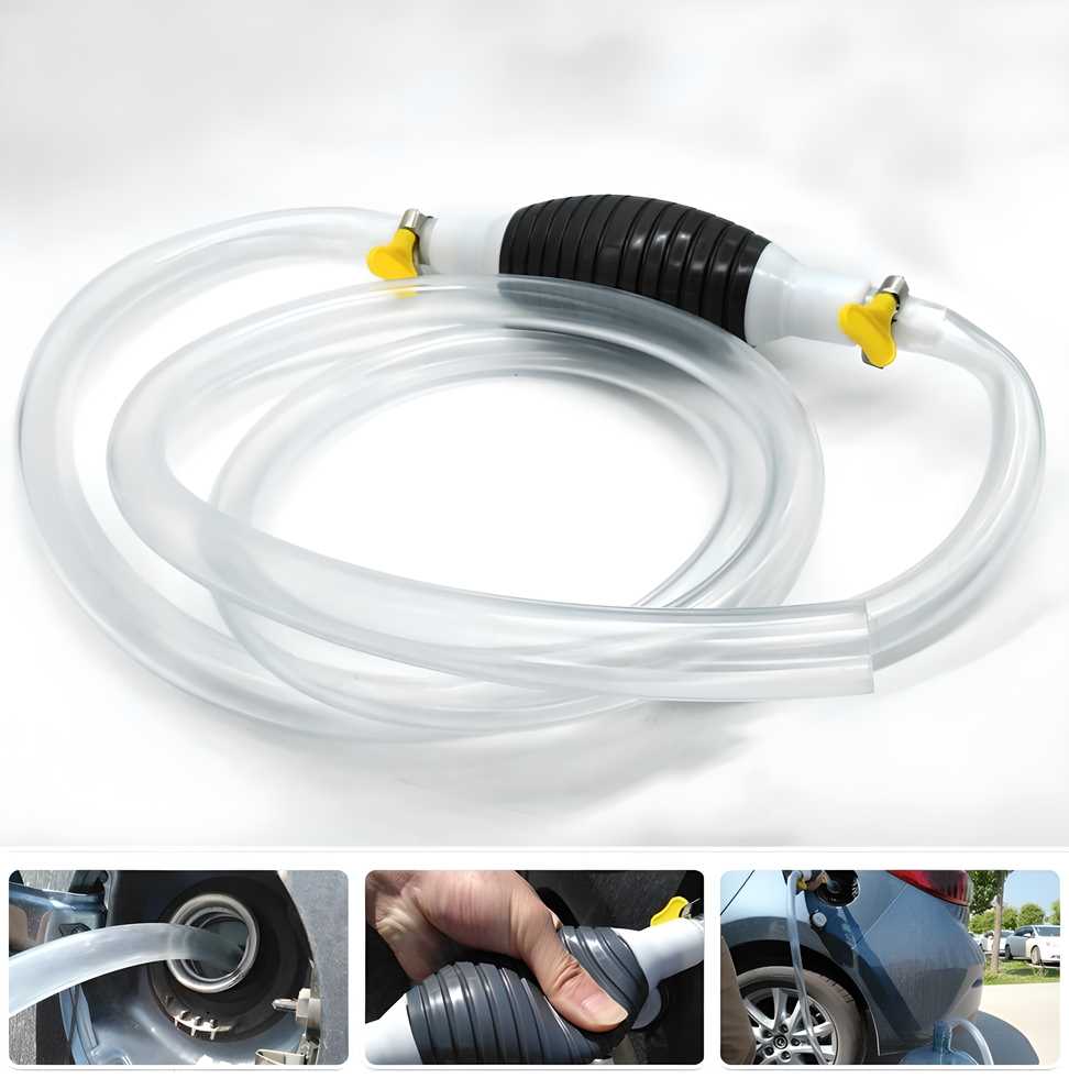 The Newest High Flow Siphon Hand Pump is a portable, manual solution designed for efficient fuel transfer. Its high flow design allows rapid siphoning of gasoline, diesel, or other liquids without the need for power sources. Compact and durable, this pump is ideal for automotive maintenance, emergency fuel transfer, and outdoor use, providing a reliable and convenient tool for professionals and enthusiasts alike.