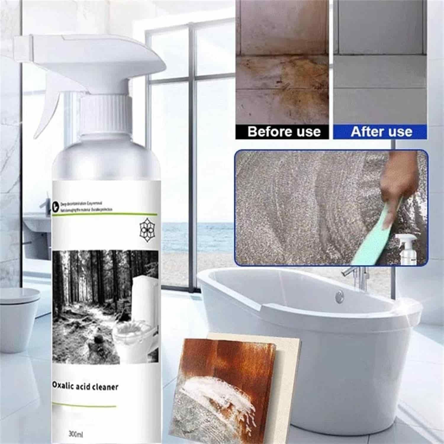 Our Multi-Purpose Oxalic Acid Stain Removal Spray is here to help you tackle those frustrating stains with ease. This 300ML solution works wonderfully on various surfaces, gently lifting away rust, mineral deposits, and tough discolorations that regular cleaners can't handle. We've designed it to make your cleaning routine simpler and more effective, giving you back that satisfaction of a truly clean home.