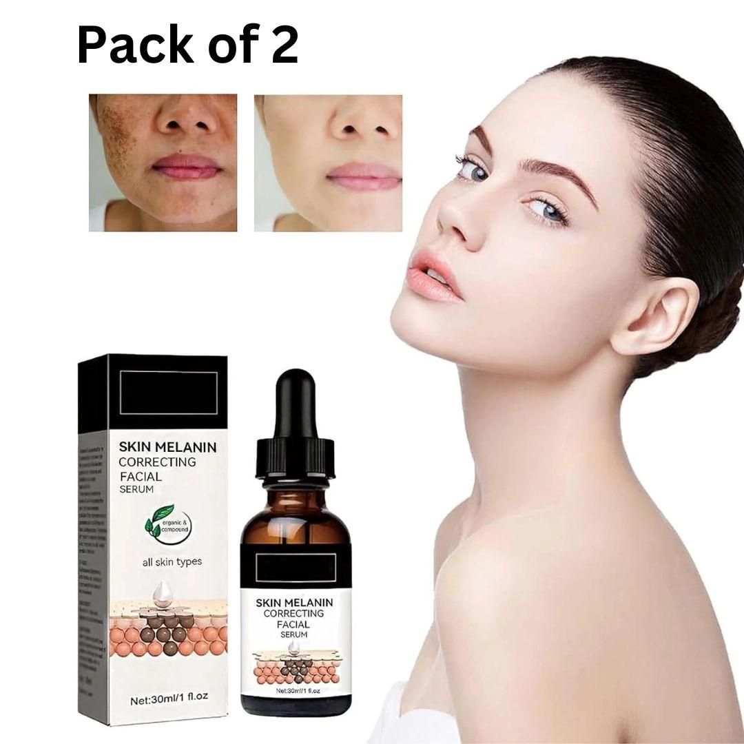 This professional-grade Melanin Correcting Facial Serum targets hyperpigmentation through advanced melanin-inhibiting technology. The specialized formula works to fade existing dark spots while preventing new discoloration formation. Each 50ML bottle delivers potent active ingredients that regulate melanin production at the cellular level. This value pack of two ensures an uninterrupted treatment regimen for optimal skin tone correction and enhanced luminosity.