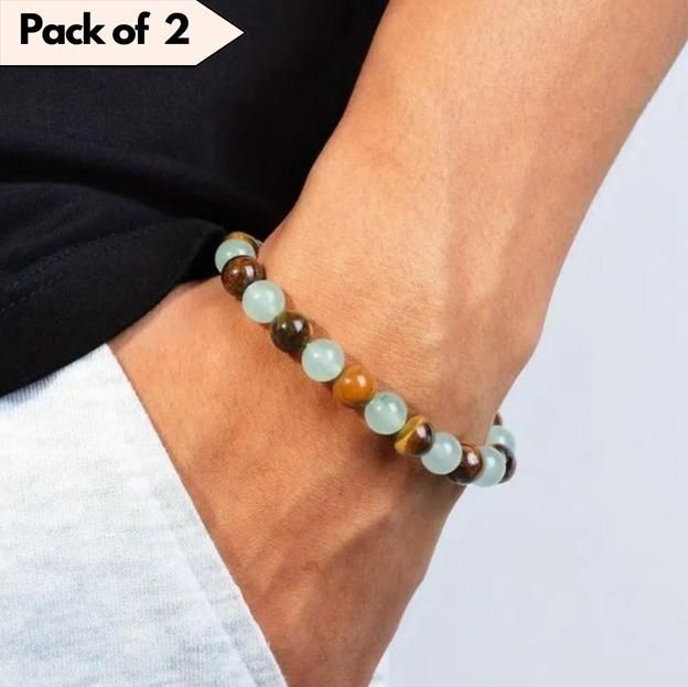 Enhance your well-being with our Natural Jade Round Beads Bracelet. Made with high-quality natural jade, this pack of two bracelets not only offers a beautiful and elegant accessory but also has potential benefits such as promoting relaxation and balance while reducing stress and tension. Experience the healing properties of jade with this exquisite set.