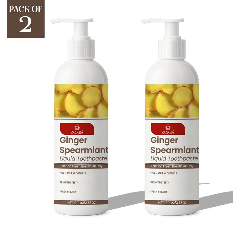 Zorba Ginger Spearmint Toothpaste combines therapeutic ginger extract with refreshing spearmint for superior oral care. This 100gm formulation effectively removes plaque while providing anti-inflammatory benefits from natural ginger compounds. The balanced pH formula helps maintain optimal oral microbiome while delivering long-lasting breath freshness without harsh chemicals or artificial additives.