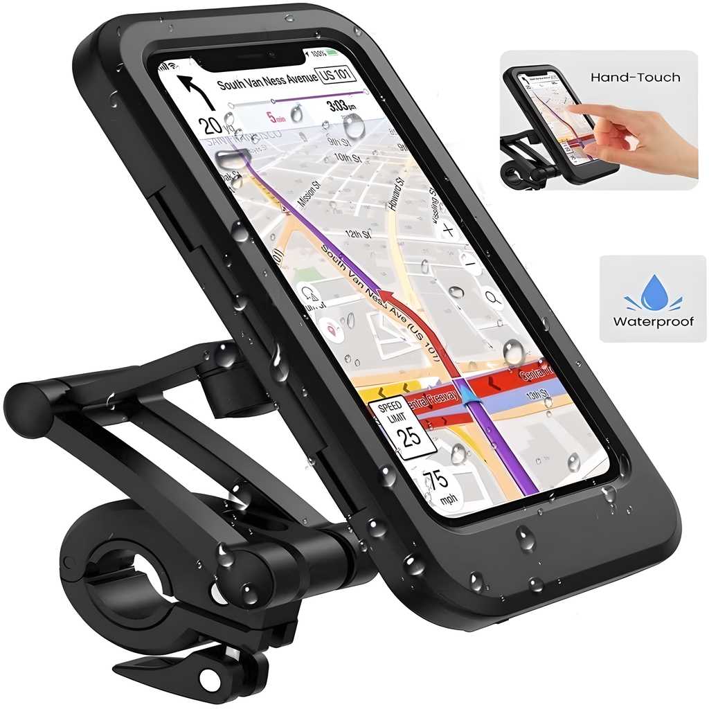 The Universal 360 Rotation Bike Waterproof Cell Phone Holder offers secure and versatile mounting for your smartphone during rides. Its 360-degree rotation feature allows optimal viewing angles, while the waterproof design protects your device from rain and splashes. Compatible with most bike models, this holder ensures your phone stays accessible and safe, enhancing navigation and hands-free communication on the go.