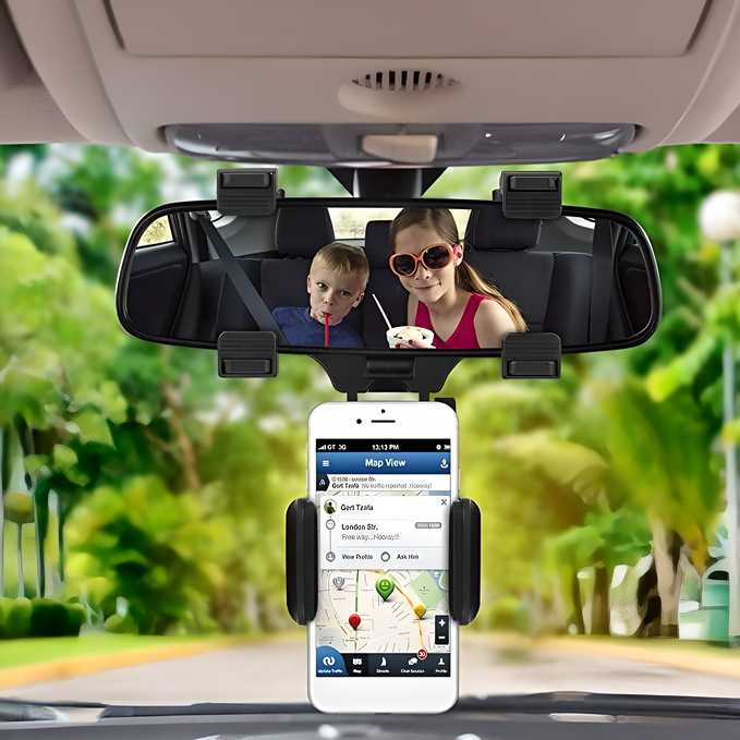 Enhance your driving experience with the Multifunctional Rearview Mirror Phone Holder. Designed for secure attachment to your vehicle’s rearview mirror, it offers a stable and accessible spot for your phone, ensuring hands-free convenience and improved safety. Its versatile design accommodates various phone sizes and angles, allowing easy viewing for navigation or calls without distraction. Crafted for durability and ease of installation, this holder seamlessly integrates into your car’s interior, combining