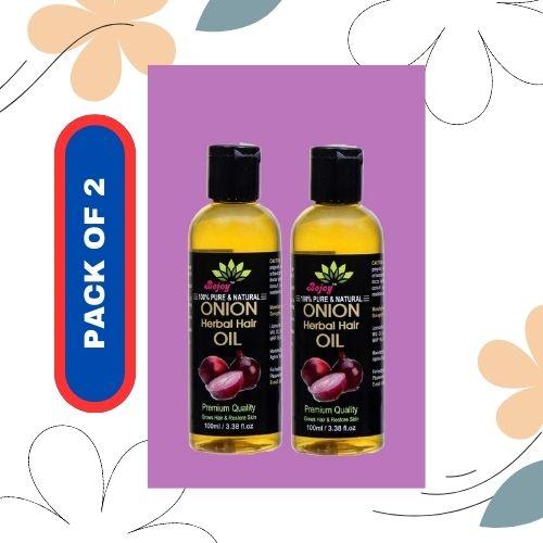 Formulated with concentrated onion extract and premium herbal ingredients, Bejoy Pure & Natural Onion Herbal Hair Oil delivers comprehensive hair care benefits. This dual pack of 200ml bottles offers extended usage of this scientifically-backed solution that helps strengthen hair roots, prevent premature graying, and enhance scalp health while addressing concerns like dandruff and excessive hair fall.