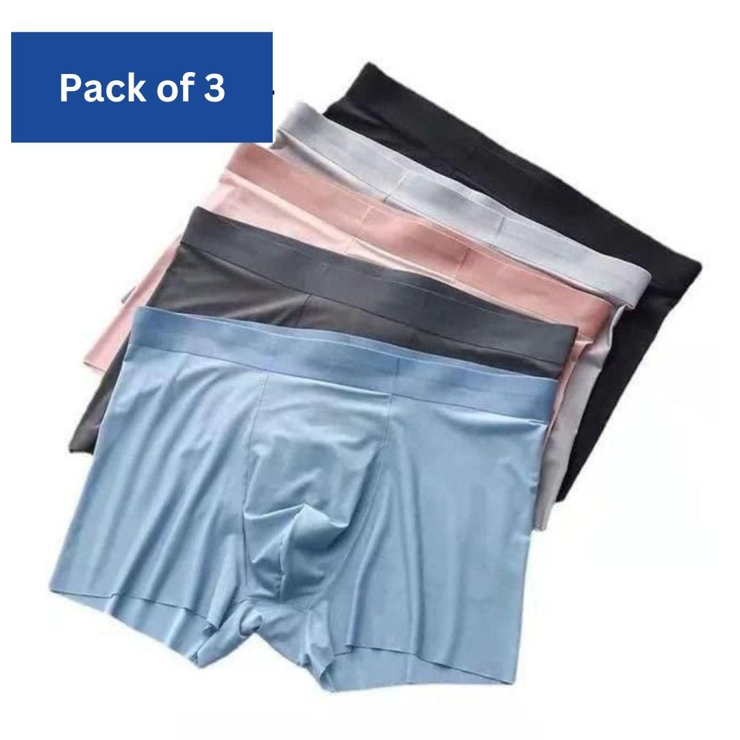 Upgrade your everyday comfort with our Men's Ice Silk Briefs Boxers. Made from a silky smooth material, these briefs offer a lightweight and breathable feel for all-day wear. The pack includes 3 pairs, perfect for adding to your wardrobe rotation. Experience the luxury of ice silk and elevate your underwear collection.