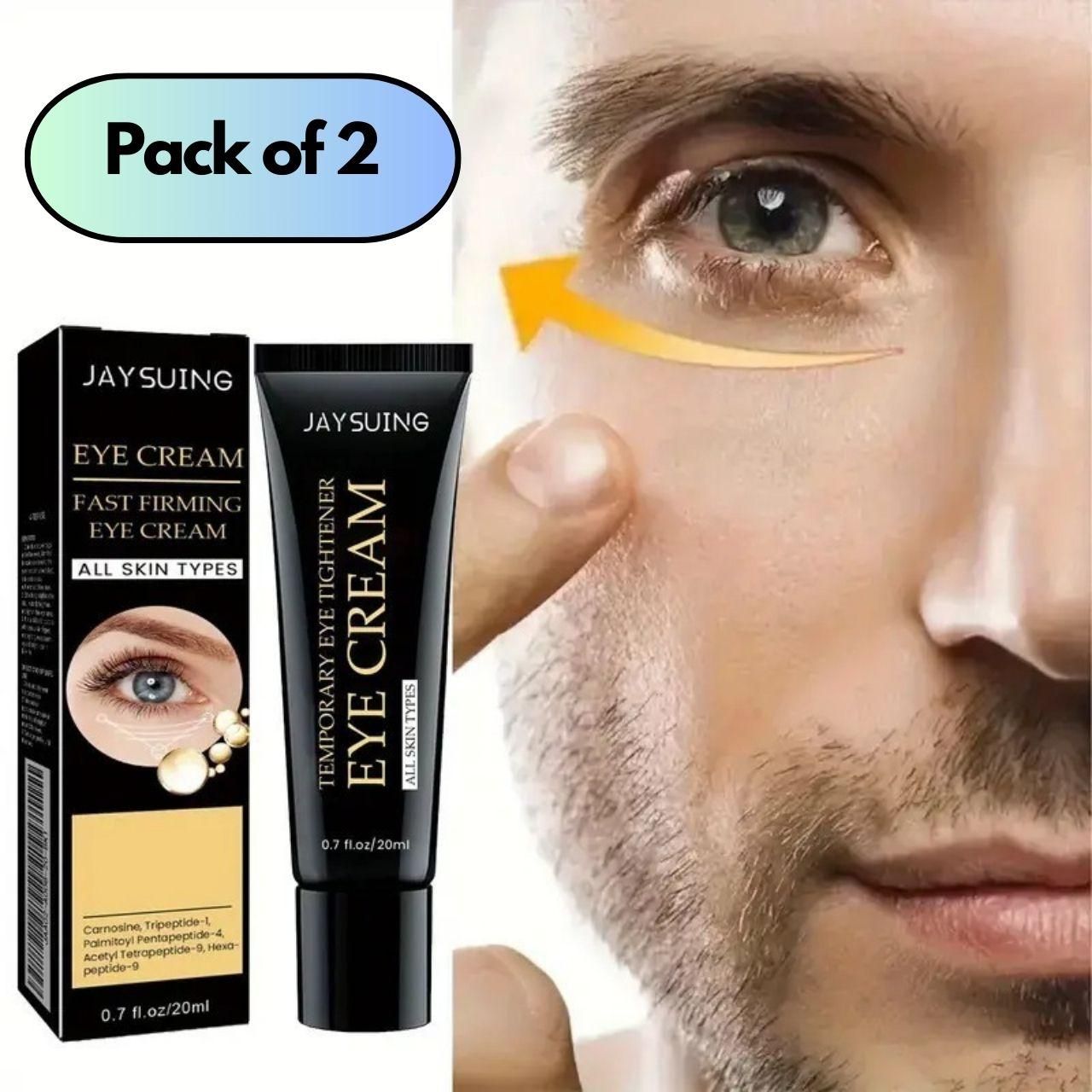 This advanced Fast Firming Eye Cream set includes two 40ml containers of our premium formula. Developed with potent active ingredients that target fine lines, dark circles, and loss of elasticity around the delicate eye area. The concentrated blend of peptides and botanical extracts works to visibly firm and rejuvenate tired eyes, with results noticeable within 14 days of consistent use. Ideal for all skin types seeking professional-grade eye care.