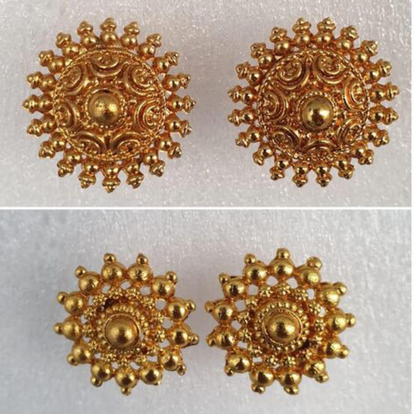 Meticulously crafted gold plated earrings offered in a versatile combo set. These trendy accessories feature premium electroplating for lasting shine and hypoallergenic materials suitable for sensitive ears. The contemporary designs transition seamlessly from casual daywear to elegant evening attire, making them an essential addition to any jewelry collection.