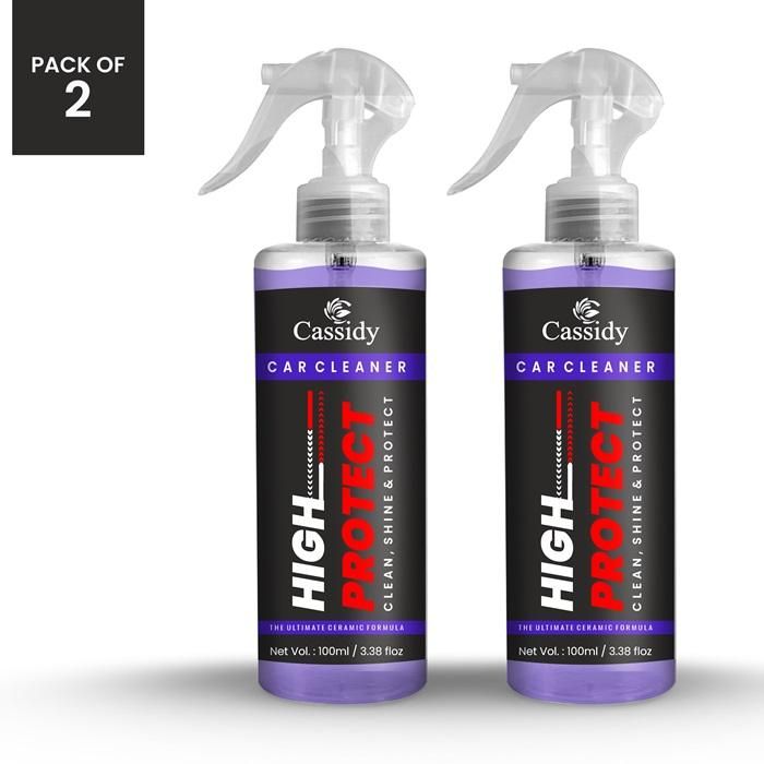 CASSIDY Car Cleaner 100ml (Pack of 2) delivers a high-performance cleaning formula tailored for automotive care. Each 100ml bottle effectively lifts dirt, grease, and contaminants while safeguarding your vehicle’s paint and finish. This pack of two ensures you have ample supply for consistent maintenance, helping to maintain a pristine, showroom-quality appearance. Its easy-to-use formula supports quick application and thorough cleaning, making it an essential product for car enthusiasts and professionals a