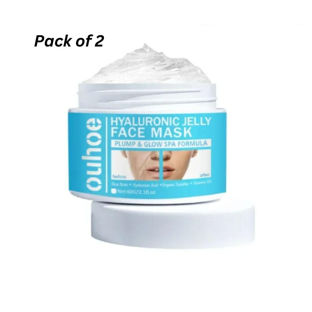 Revitalize your skin with our Hyaluronic Jelly Face Mask, formulated with hyaluronic acid to combat signs of aging. This professional-grade gel mask delivers intense hydration while promoting elasticity and firmness. Each 50g container provides optimal moisture retention and dermal rejuvenation. Convenient pack of two ensures consistent treatment for maintaining youthful, radiant skin.