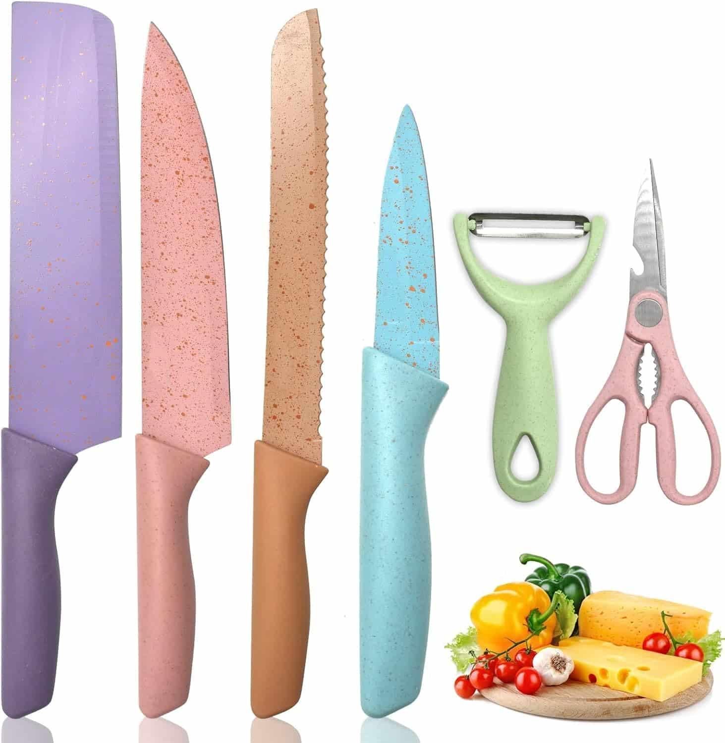 This premium 6 Pieces Kitchen Knife Set combines functionality with professional-grade craftsmanship. Featuring precision-forged blades with optimal edge retention, each knife is engineered for specific culinary applications. The set includes essential cutting tools with ergonomic handles that minimize fatigue during extended use. Superior balance and weight distribution ensure precise control, while the durable construction promises longevity in demanding kitchen environments.