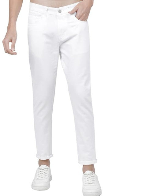 Expertly crafted from durable stretchable material, these white slim fit jeans for men provide maximum comfort and a sleek, modern look. With a flattering fit and flexibility for easy movement, these jeans are a versatile addition to any wardrobe. Take on any day with confidence and style.
