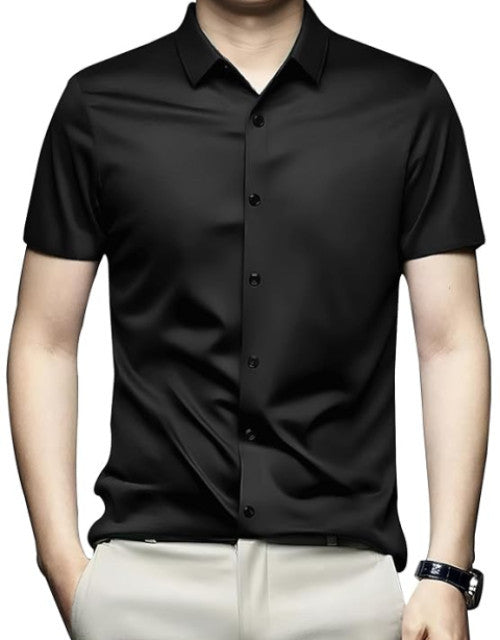 This Men's Half Sleeve Regular Fit Solid Satin Formal Shirt is perfect for any professional setting. With its sleek design and comfortable fit, it is a must-have for any man's wardrobe. Made from high-quality satin fabric, it offers a polished and sophisticated look. Upgrade your formal wear with this essential piece.