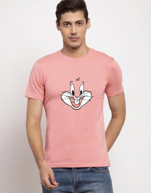 Expertly crafted from high-quality cotton material, this Pink Mens Yellow Cotton Printed T Shirt with a Round Neck combines style and comfort in one. Its vibrant colors and unique design make it a standout piece in any wardrobe. Upgrade your casual look with this must-have shirt.