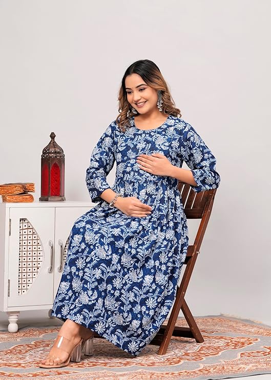 This Anarkali kurti in grey and blue is made from lightweight poly crepe, offering a smooth texture and comfortable wear. Its printed pattern enhances the traditional silhouette, making it suitable for festive and everyday occasions. Designed in size M, it ensures a flattering fit that combines style with ease.