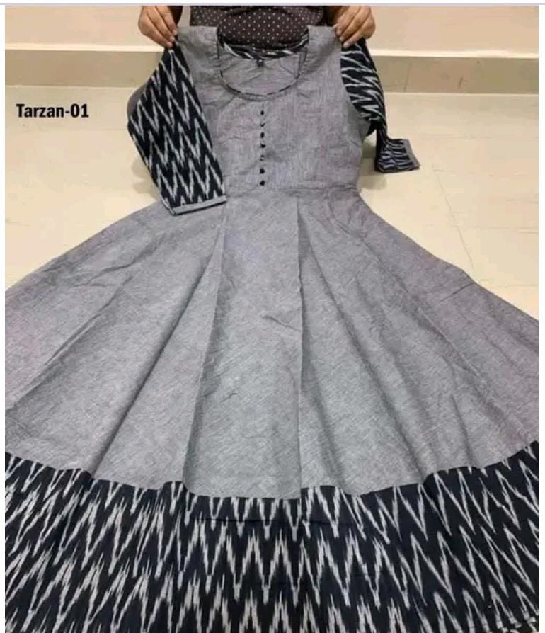 This women's solid grey cotton gown combines comfort and practicality with a timeless design. Made from breathable, natural cotton fabric, it provides softness against the skin and excellent moisture absorption, making it suitable for all-day wear. Its minimalist style ensures versatility, perfect for lounging at home or casual outings. Durable and easy to care for, this gown is a reliable addition to your wardrobe.