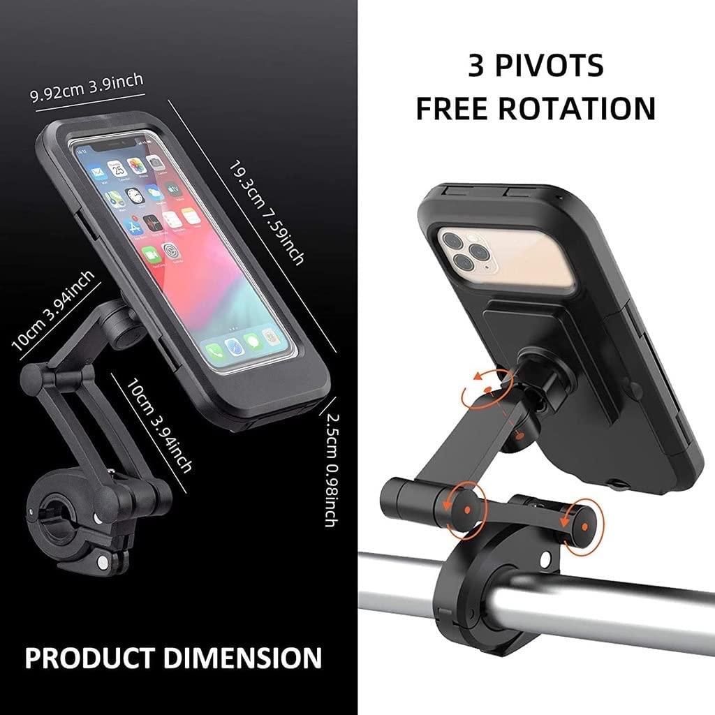 The Universal 360 Rotation Bike Waterproof Cell Phone Holder offers secure and versatile mounting for your smartphone during rides. Its 360-degree rotation feature allows optimal viewing angles, while the waterproof design protects your device from rain and splashes. Compatible with most bike models, this holder ensures your phone stays accessible and safe, enhancing navigation and hands-free communication on the go.