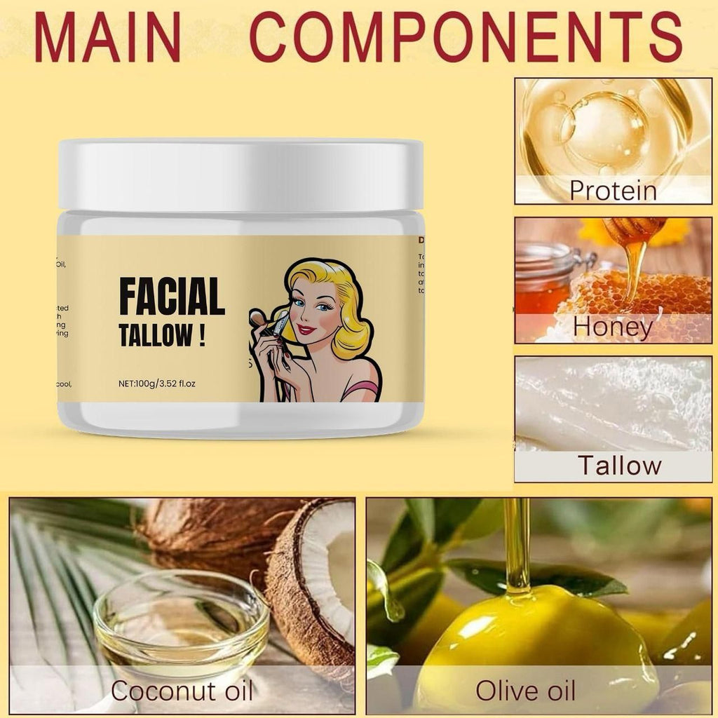 Our Facial Tallow duo delivers concentrated skin nutrition derived from pristine, grass-fed sources. Each application provides a complex matrix of fat-soluble vitamins A, D, K, and E, along with conjugated linoleic acid that supports dermal integrity. The biocompatible lipid profile closely resembles human sebum, allowing for optimal absorption and cellular utilization. This ancestral skincare solution effectively addresses moisture retention while supporting the skin's natural regenerative processes.