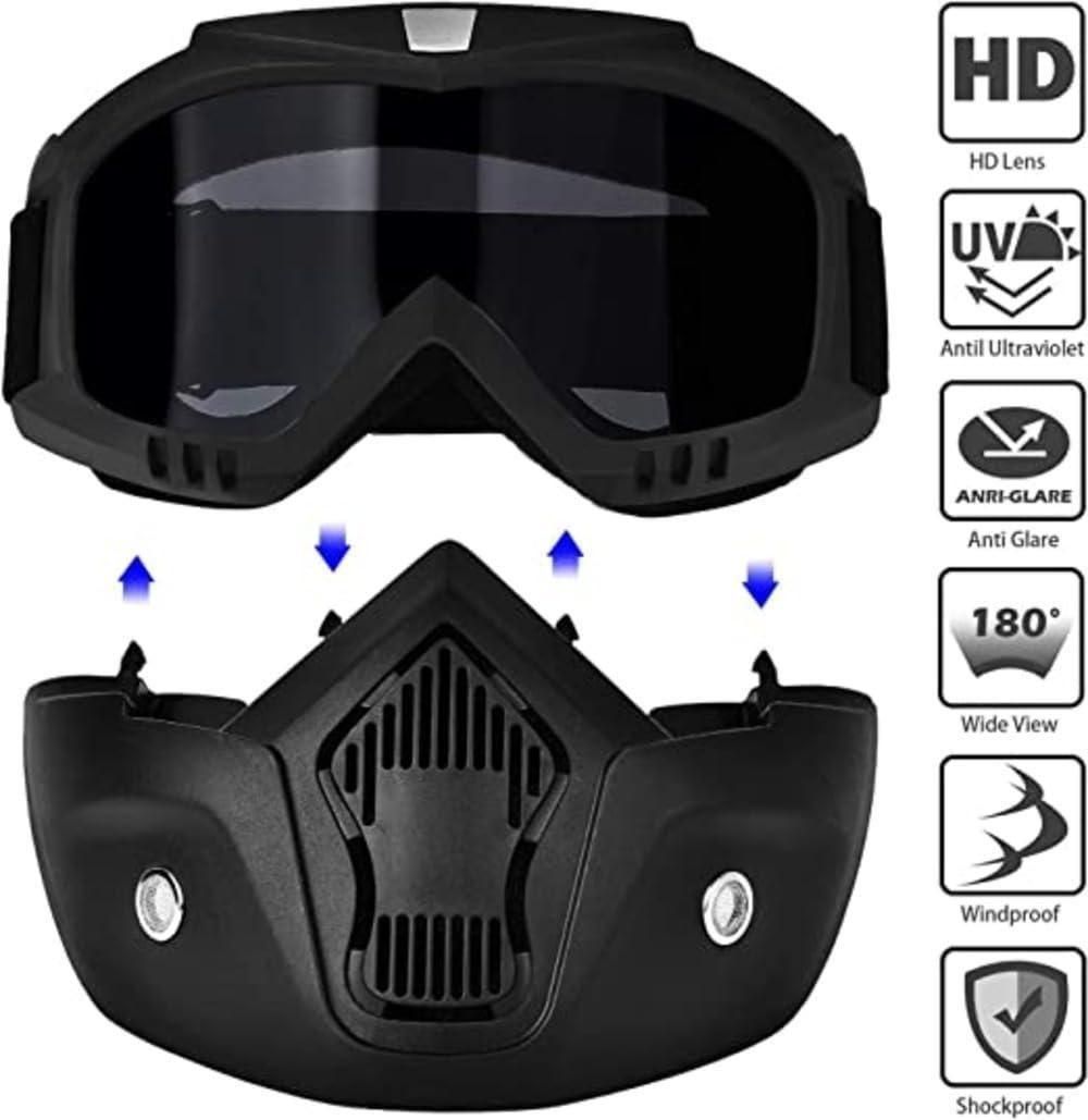The Goggle Mask features a durable anti-scratch coating and UV protection, ensuring clear vision and eye safety in demanding conditions. Its robust design guards against abrasions while effectively filtering harmful ultraviolet rays, making it suitable for outdoor and industrial use where reliable eye protection is essential.