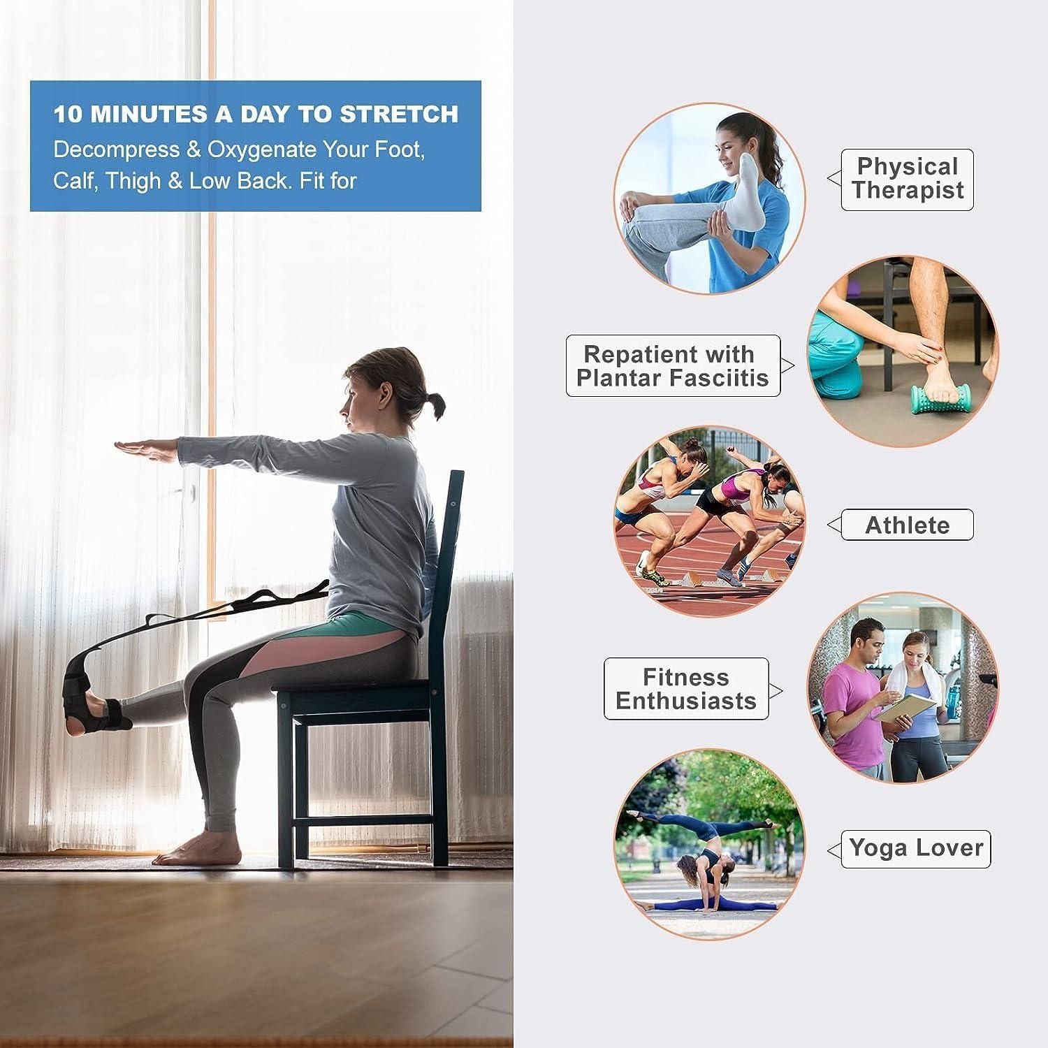 The Foot Stretcher Belt is expertly designed to improve foot flexibility and reduce muscle tightness. It provides controlled, adjustable resistance to help safely deepen stretches, making it ideal for rehabilitation, athletic training, and enhancing overall foot mobility. Constructed from durable materials, this belt supports consistent use and effective stretching routines, promoting better foot health and injury prevention.
