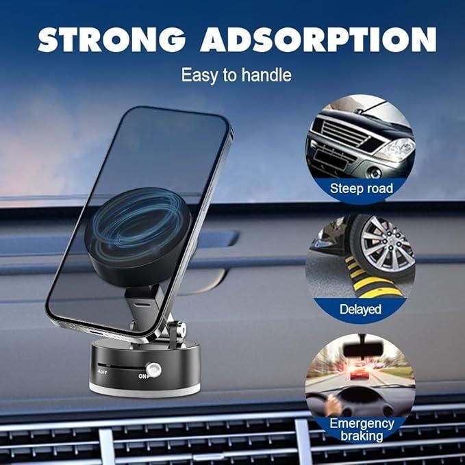 The Vacuum Magnetic Suction Phone Holder combines advanced magnetic technology with a vacuum suction base to provide a firm and stable grip for your smartphone. Designed for expert-level reliability, it ensures your device stays securely in place on dashboards, desks, or other smooth surfaces. Its sleek, compact design allows for easy installation and removal without residue, offering a professional solution for hands-free phone use and enhanced safety during travel or work.