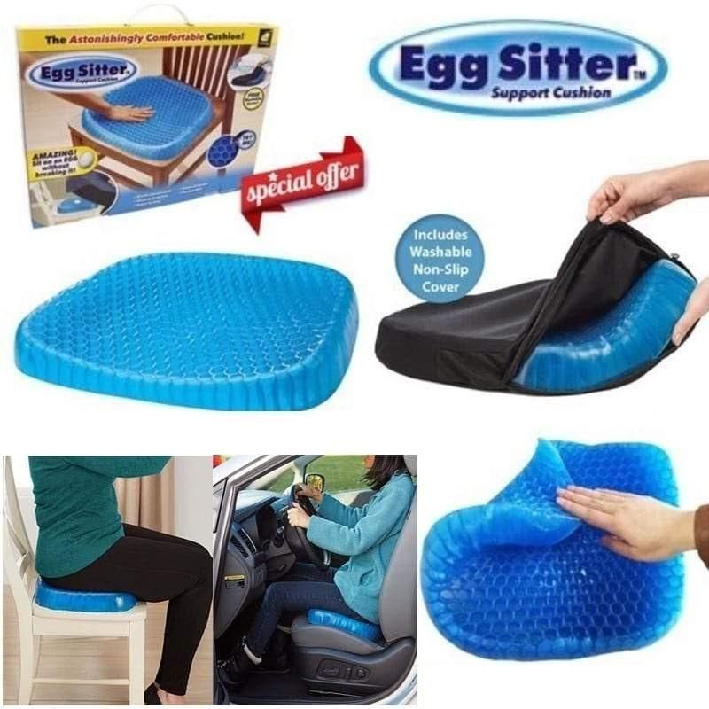 The EGG SITTER SUPPORT CUSHION utilizes innovative gel-grid technology to provide therapeutic relief for pressure points. Its orthopedic design promotes proper spinal alignment while absorbing impact, making it ideal for individuals with sciatica, tailbone pain, or recovering from surgery. The durable, hypoallergenic material maintains its shape through prolonged use and features a non-slip base for stability on any seating surface.