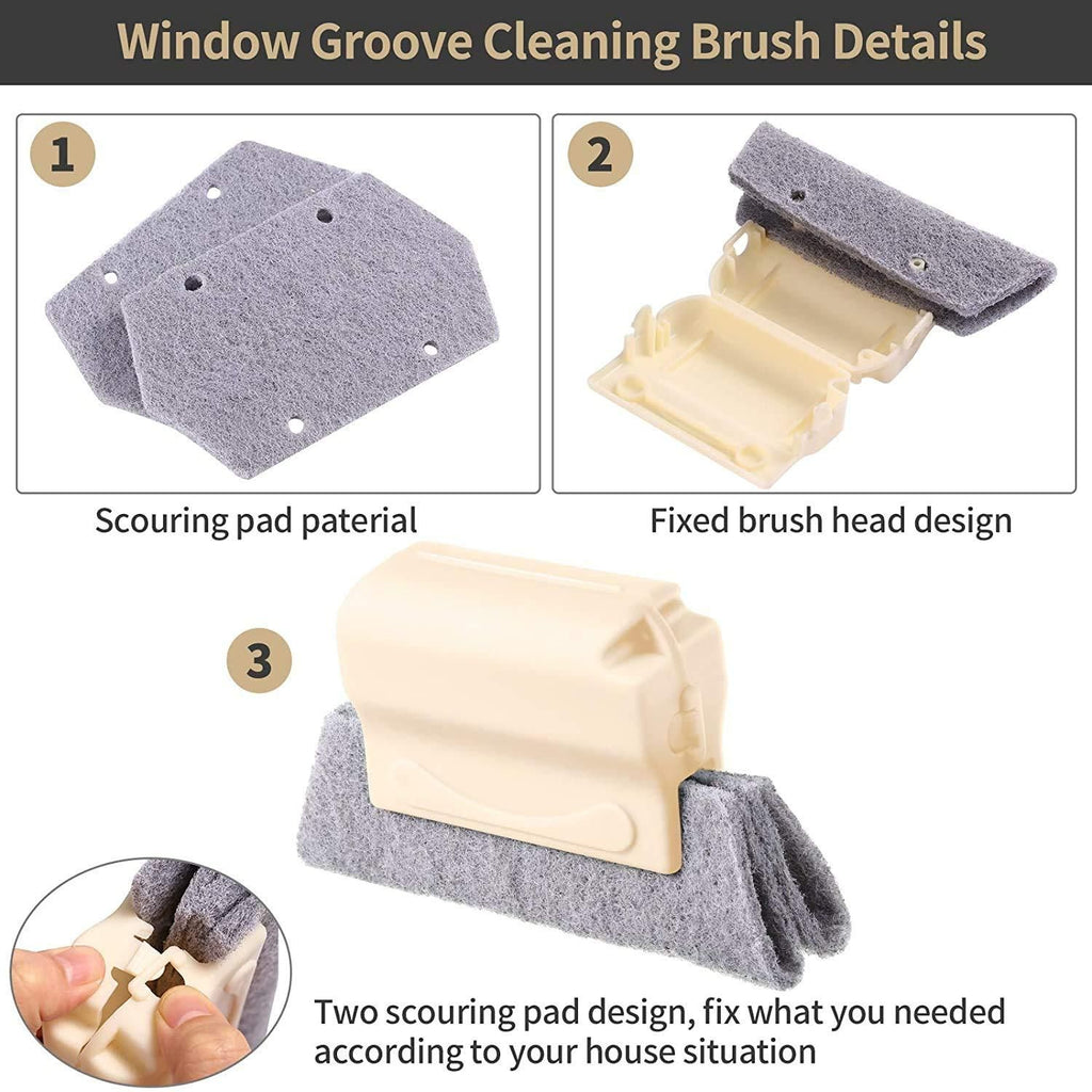 This pack of two multipurpose hand-held window groove cleaning brushes is designed for precise and efficient cleaning of narrow spaces. Their compact size and ergonomic handle allow easy access to window grooves, tracks, and other tight areas, ensuring thorough removal of dust and debris. Durable bristles provide effective scrubbing without damaging surfaces, making these brushes ideal for maintaining cleanliness in hard-to-reach spots with professional results.