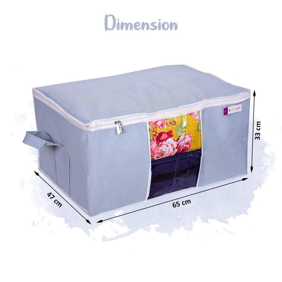 Maximize your storage space with these professional-grade underbed blanket storage bags. This set of 2 features reinforced handles for convenient access and transportation. Designed to utilize the often-wasted space beneath beds, these protective covers shield blankets and bedding from dust, moisture, and insects. The low-profile construction ensures optimal use of underbed clearance while maintaining the integrity of stored items.