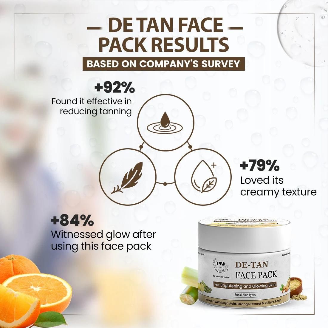 Formulated with potent natural ingredients, this DE-Tan Face Pack effectively removes sun tan while addressing hyperpigmentation. The specialized 50gm treatment restores skin's natural tone, eliminates dullness, and promotes cellular renewal for a visibly brighter complexion. Regular application helps maintain even skin tone and protects against environmental damage.