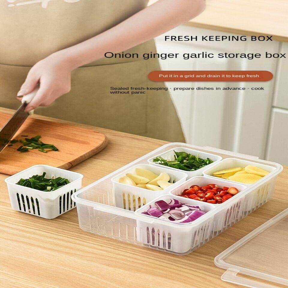 Optimize your fridge organization with the 6 Grid Fridge Storage Boxes Containers. Featuring six separate compartments, these containers allow for systematic storage of different food items, preventing cross-contamination and preserving freshness. Crafted from durable, food-safe materials, they offer reliable protection and easy visibility for quick access. Perfect for maintaining an orderly kitchen, these containers enhance food management and reduce waste.