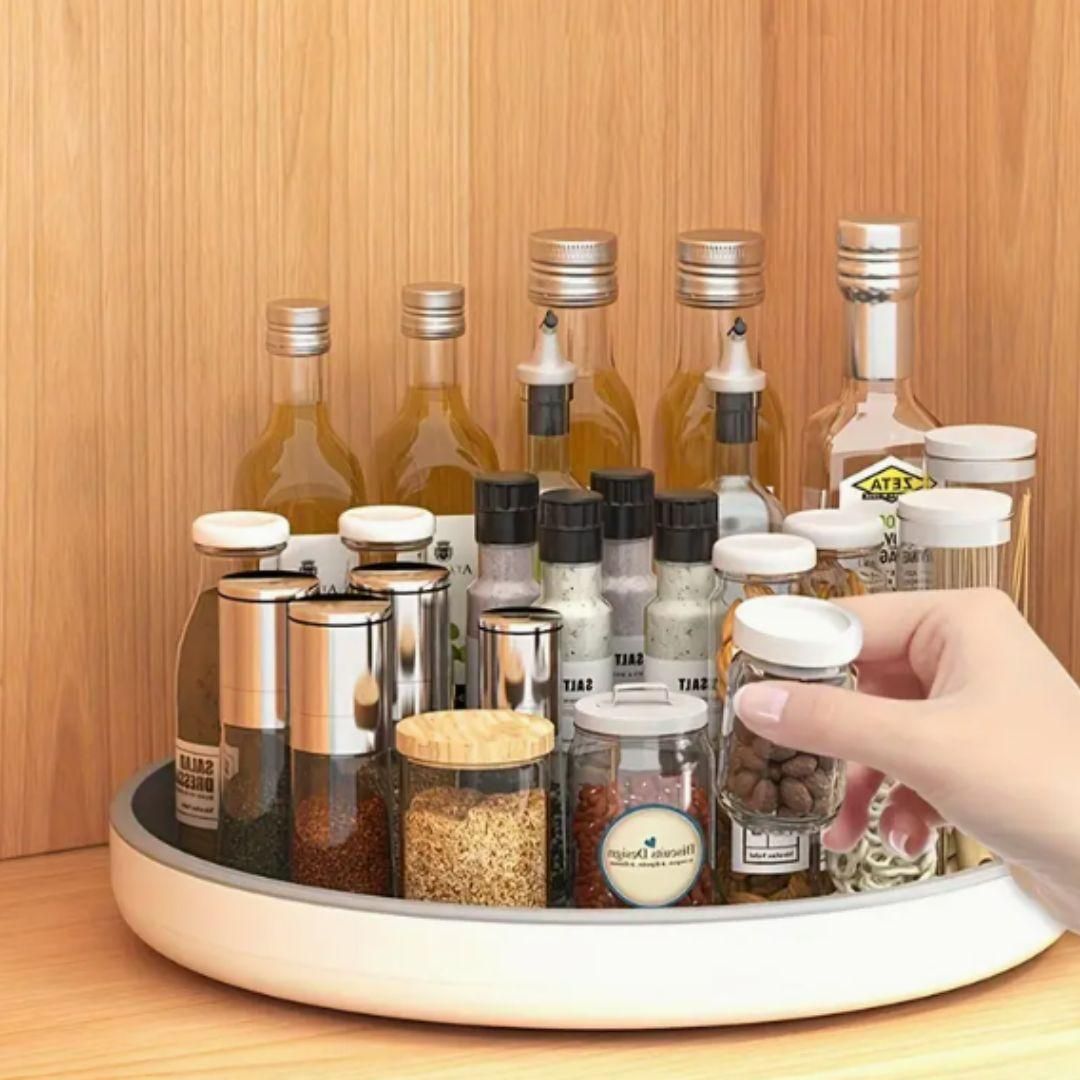 This meticulously crafted round countertop organizer provides optimal storage for bottles and jars while maintaining kitchen efficiency. Its circular design maximizes capacity within a minimal footprint, allowing for strategic placement of essential ingredients. The thoughtfully engineered structure ensures stability during use, preventing disruption to your culinary workflow while keeping frequently accessed items within immediate reach.