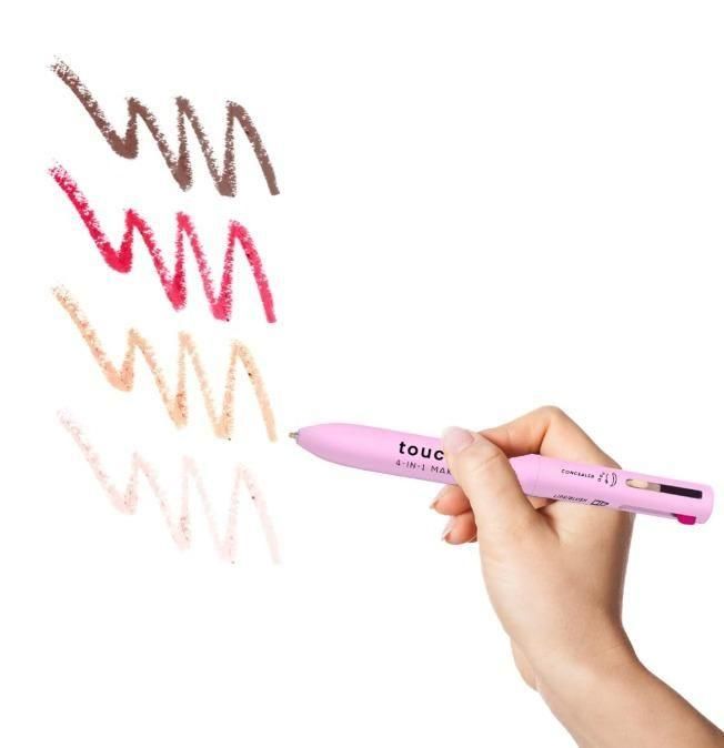 The Touch Up 4-in-1 Makeup Pen combines professional precision with multifunctional design. This innovative beauty tool features four essential makeup applications in one sleek pen, eliminating the need for multiple products. Engineered with high-quality pigments and a precision applicator tip, it delivers consistent color payoff and seamless blending capabilities for flawless on-the-go touch-ups.
