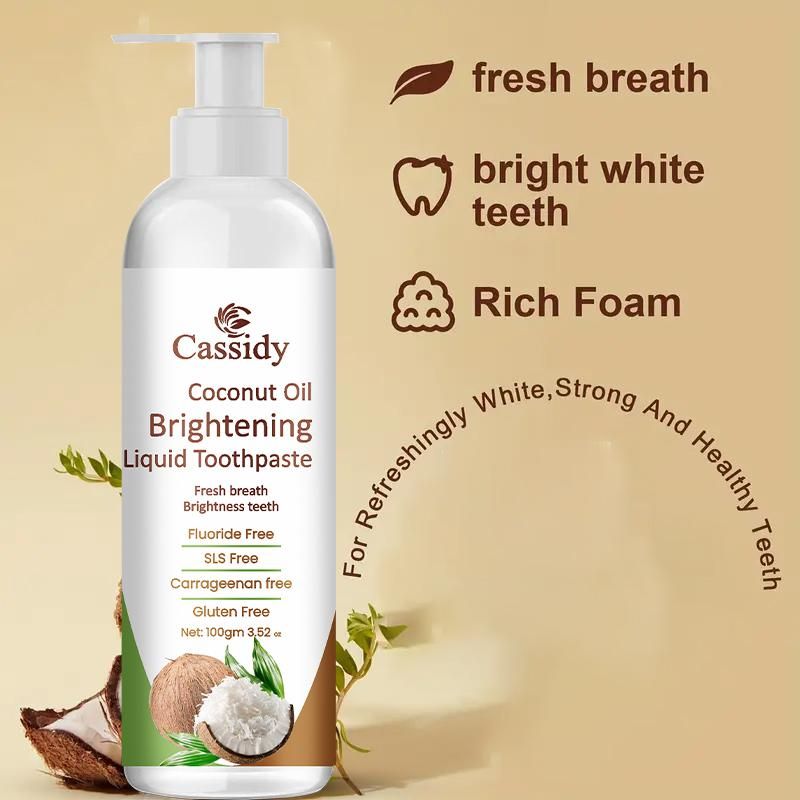 Experience superior oral care with our Coconut Oil Brightening Liquid Toothpaste. This innovative formula combines the natural benefits of coconut oil with advanced brightening agents to effectively clean teeth, remove stains, and promote oral health. Each pack contains two 200 gm bottles, providing long-lasting value. The liquid consistency ensures thorough cleaning between teeth and along the gumline for a comprehensive clean that traditional pastes can't match.