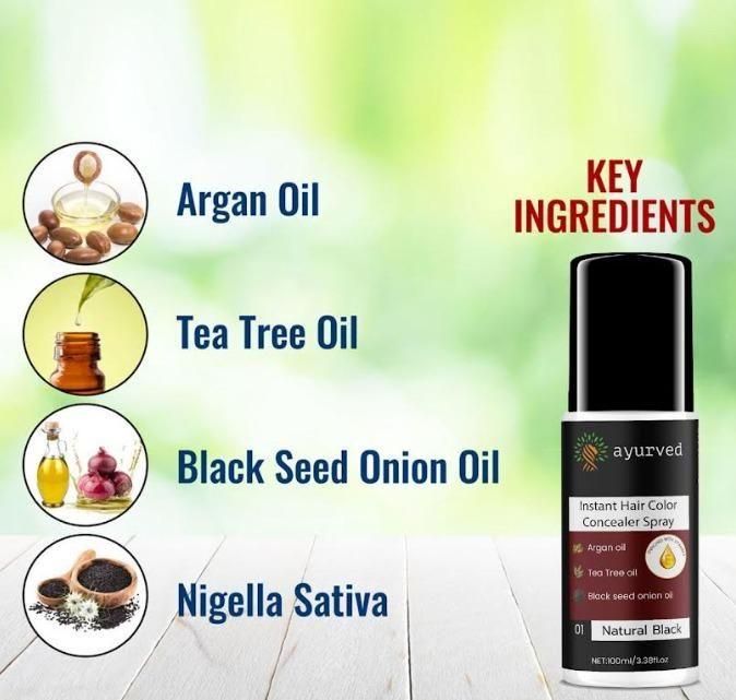Engineered with advanced German technology, the Ayurved 2-in-1 Instant Hair Color Spray combines traditional Ayurvedic principles with modern color science. This dual-action formula provides immediate gray coverage while nourishing hair follicles. The convenient pack of two ensures extended use, delivering professional-quality results without ammonia or harsh chemicals. Ideal for maintaining color between treatments with minimal application time.