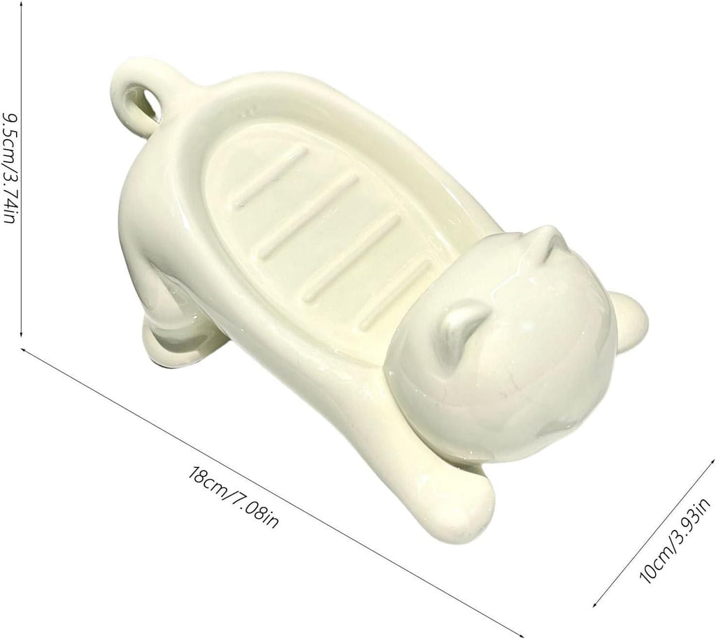 This Cat Shape Soap Holder combines functionality with feline-inspired design. Featuring strategic drainage holes to prevent water accumulation, it extends soap longevity by keeping it dry between uses. The elevated platform promotes airflow, reducing soap waste while adding a distinctive decorative element to your bathroom or kitchen space. Crafted from durable materials for long-term use in humid environments.