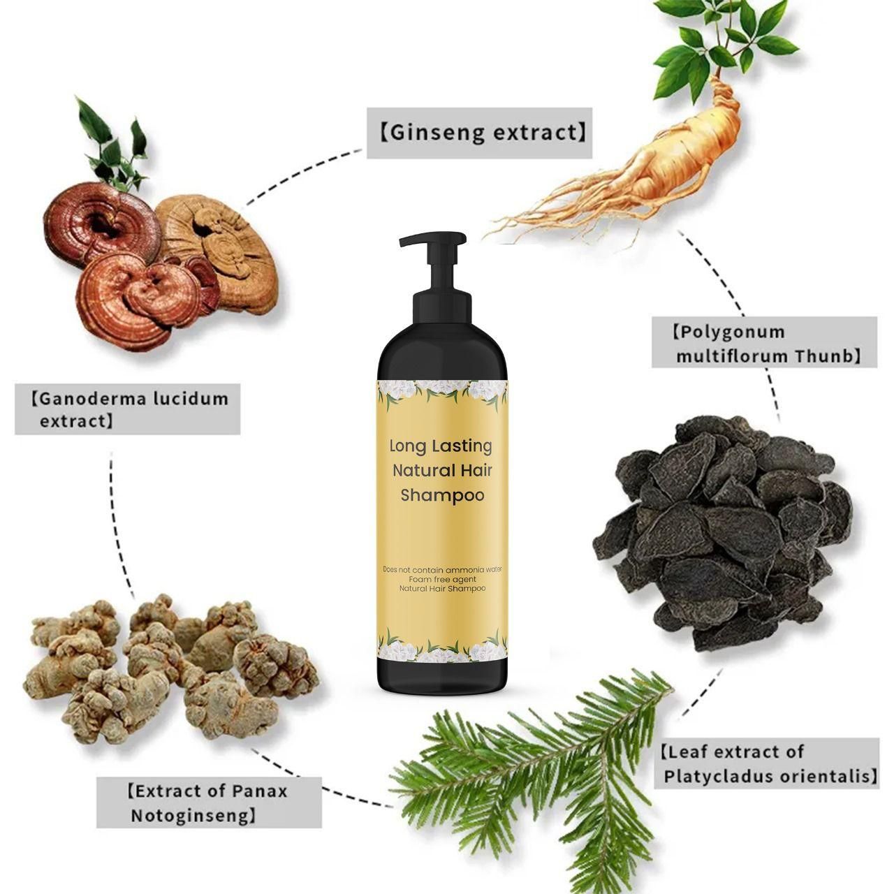 Our Long Lasting Natural Hair Dye Shampoo combines coloring efficacy with hair cleansing in one sophisticated formula. Each pack contains two 100ML bottles of our proprietary blend, formulated with plant-derived pigments that penetrate hair shafts for enduring color retention. The gentle cleansing base maintains scalp health while depositing color progressively with each application. Clinically tested to provide superior gray coverage and color longevity compared to conventional dyes, without ammonia or per
