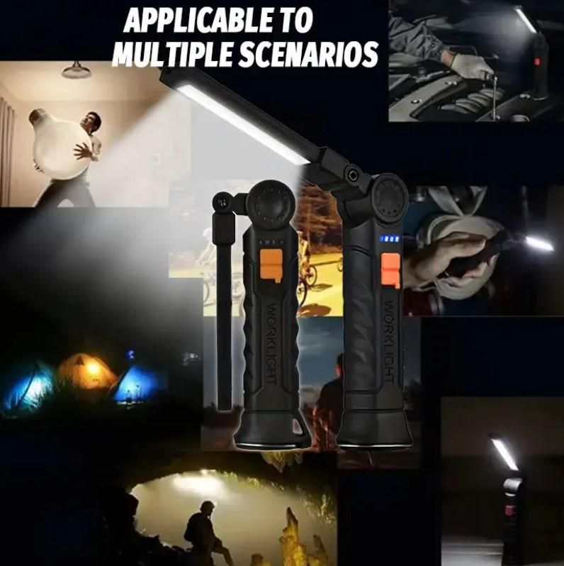 This Magnetic LED COB Light combines high-efficiency illumination with a rechargeable USB power source, ensuring long-lasting and eco-friendly use. Its strong magnetic base enables secure attachment to metal surfaces, facilitating hands-free operation in various settings such as workshops, automotive repairs, and camping. Designed for durability and portability, this compact light delivers consistent brightness and convenience for professional and everyday tasks.
