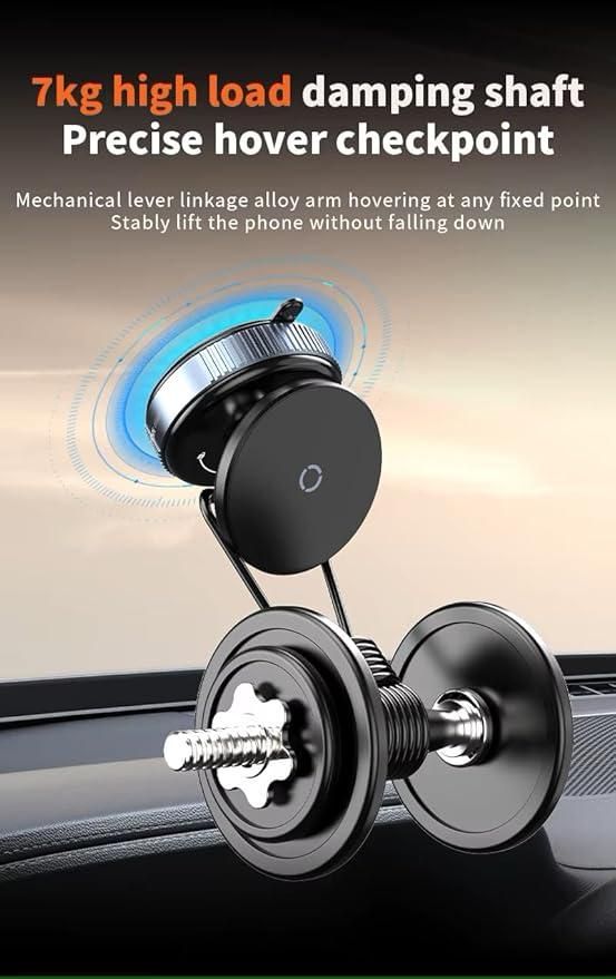 The Magnetic Suction Phone Holder combines powerful magnetism with a strong suction base to securely hold your phone in place. Engineered for stability and ease of use, it allows quick attachment and removal without damaging surfaces. Its versatile design supports hands-free operation, enhancing convenience during driving, working, or video calls. Crafted for durability and precision, this holder ensures your device remains accessible and stable in various environments.