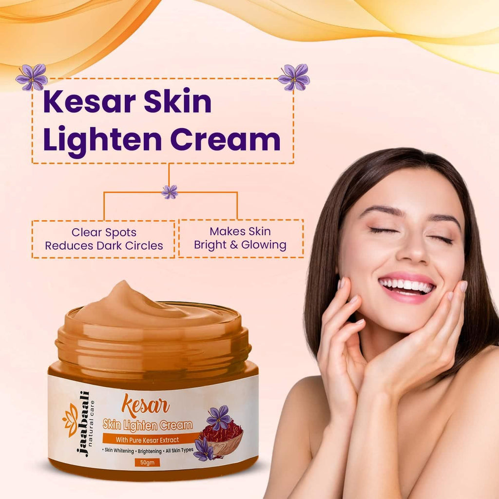 This specialized 50gm Kesar Skin Lightening Cream harnesses the power of saffron (kesar) to address uneven skin tone and hyperpigmentation. The clinically-formulated blend penetrates deeply to inhibit melanin production while providing essential nutrients to the skin. With consistent use, this dermatologically-tested cream helps diminish dark spots and promotes a more luminous, even complexion.