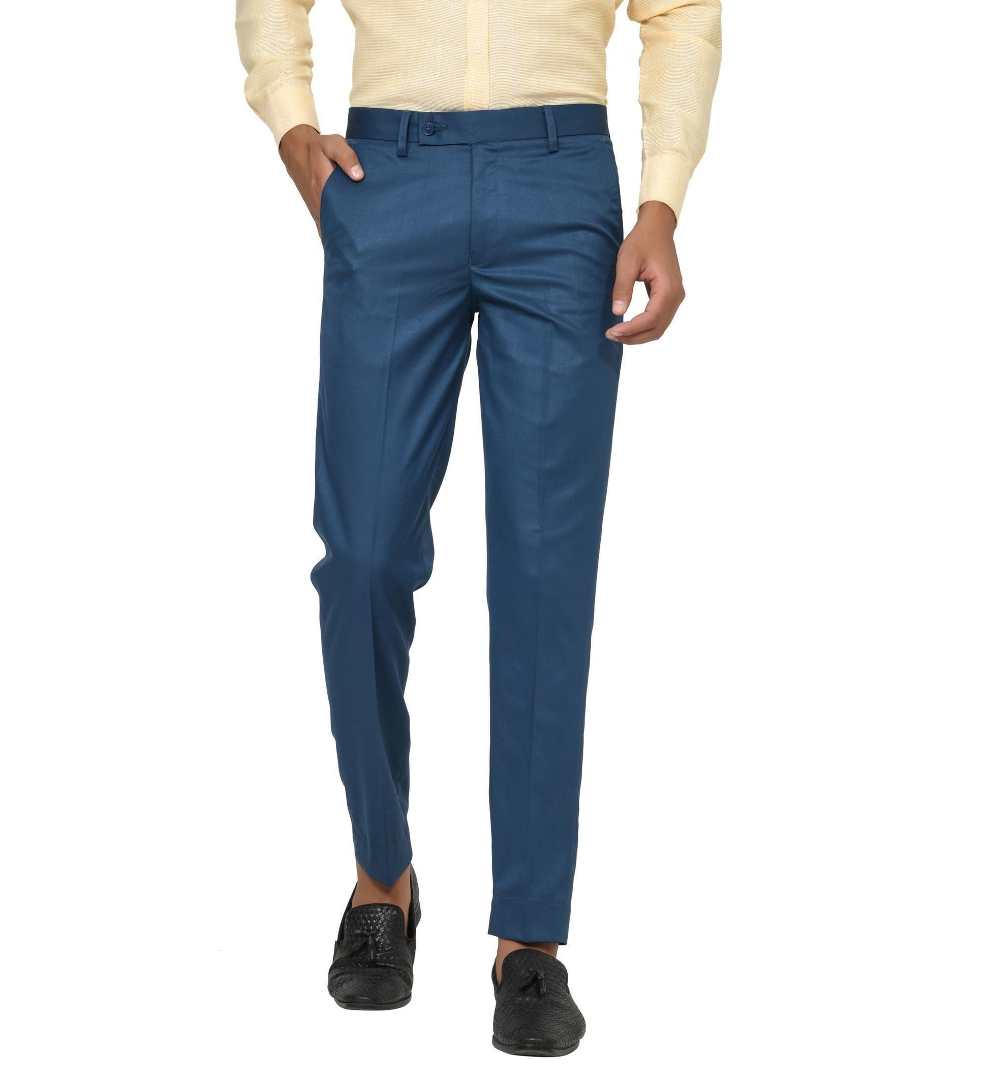 Expertly designed for the modern man, these poly-viscose formal trousers are the ultimate combination of style and comfort. The high-quality fabric drapes effortlessly and offers a professional look, while the blend of materials ensures durability and easy care. Upgrade your formal wardrobe with these must-have trousers.