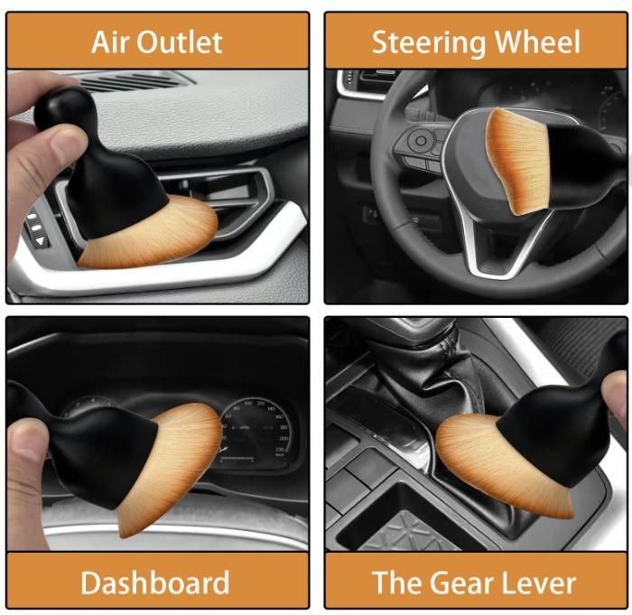 This Car Interior Dust Brush is expertly crafted to clean hard-to-reach areas inside your vehicle with ease. Its fine bristles gently lift dust and dirt from dashboards, vents, and crevices without scratching surfaces. The ergonomic design provides precise control, making it an indispensable tool for maintaining a spotless and well-kept car interior. Perfect for regular detailing and upkeep.