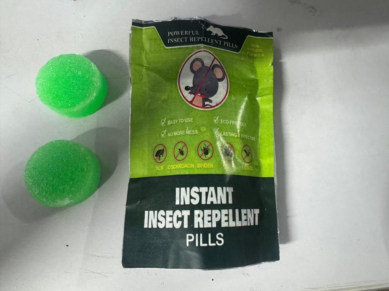 Our clinically-formulated Instant Insect Repellent Pills offer advanced protection against mosquitoes and other biting insects. Each package includes two convenient packets containing a total of 20 pills. The active compounds create a natural barrier through your system, providing effective repellent properties without messy topical applications. Ideal for travelers, outdoor enthusiasts, and anyone seeking reliable insect protection.