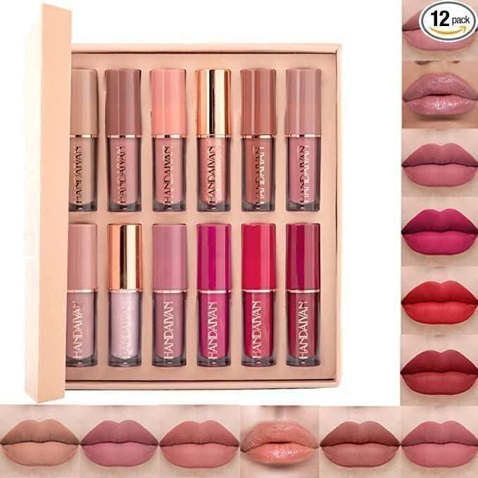 This professional-grade Velvet Matte Liquid Lipstick Set includes 12 distinct shades formulated with advanced color-lock technology. The non-drying velvet finish provides full coverage with remarkable longevity while maintaining lip comfort. Each precision applicator ensures flawless application, delivering rich pigmentation that sets to a true matte finish without settling into fine lines. Ideal for makeup artists and enthusiasts seeking comprehensive color options in one collection.