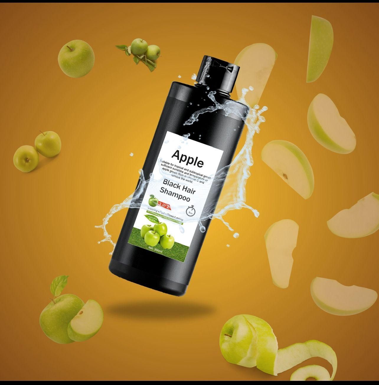 This advanced Apple Black Hair Shampoo 3-in-1 delivers triple benefits in each 200ML bottle, with two bottles per pack for extended use. The specialized formula combines cleansing, conditioning, and color enhancement properties that intensify natural black tones while infusing hair with apple extract nutrients. Clinically formulated to strengthen hair structure, reduce breakage, and provide lasting shine without buildup or residue.