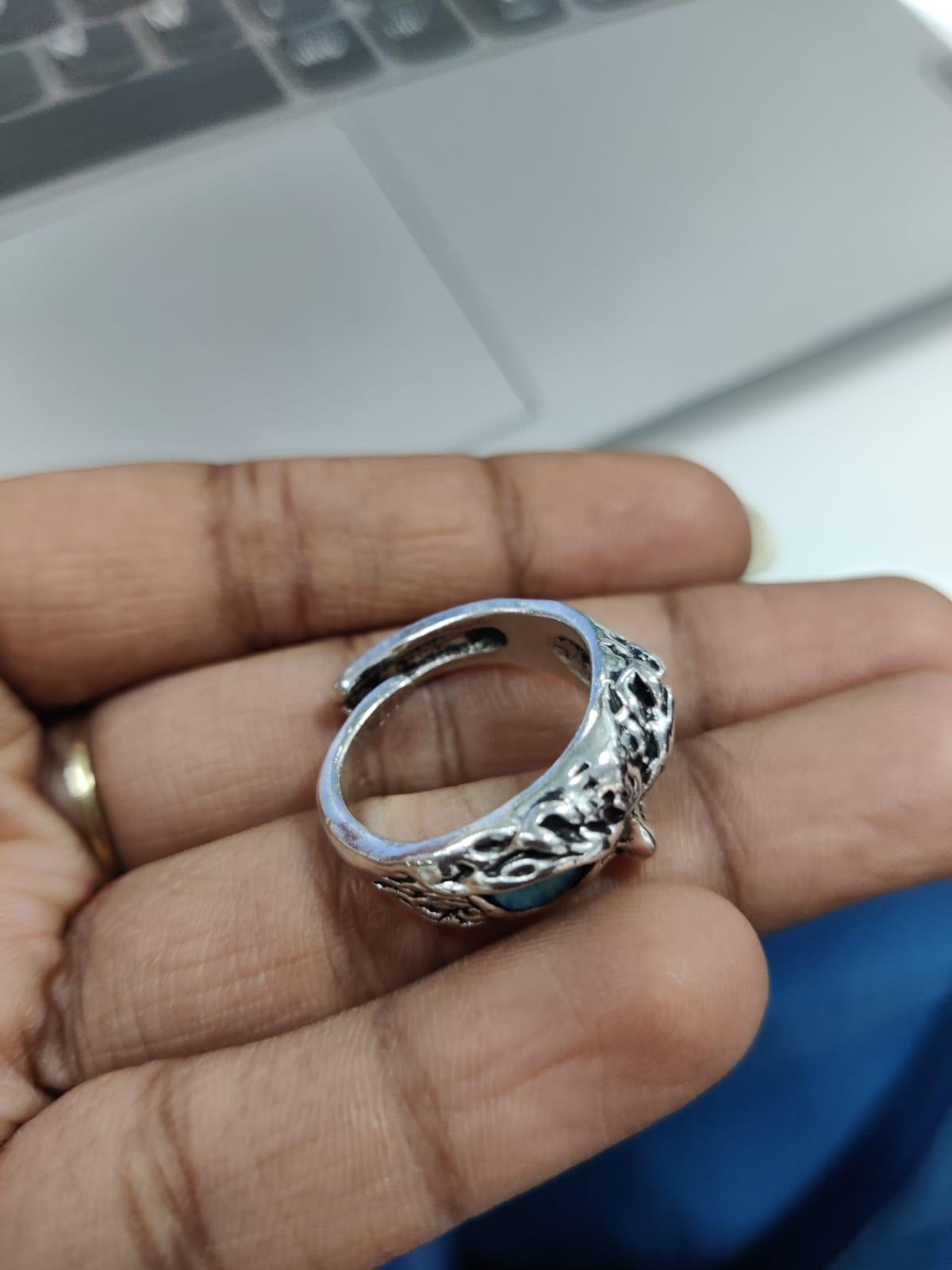 Attractive Silver Plated Owl Ring