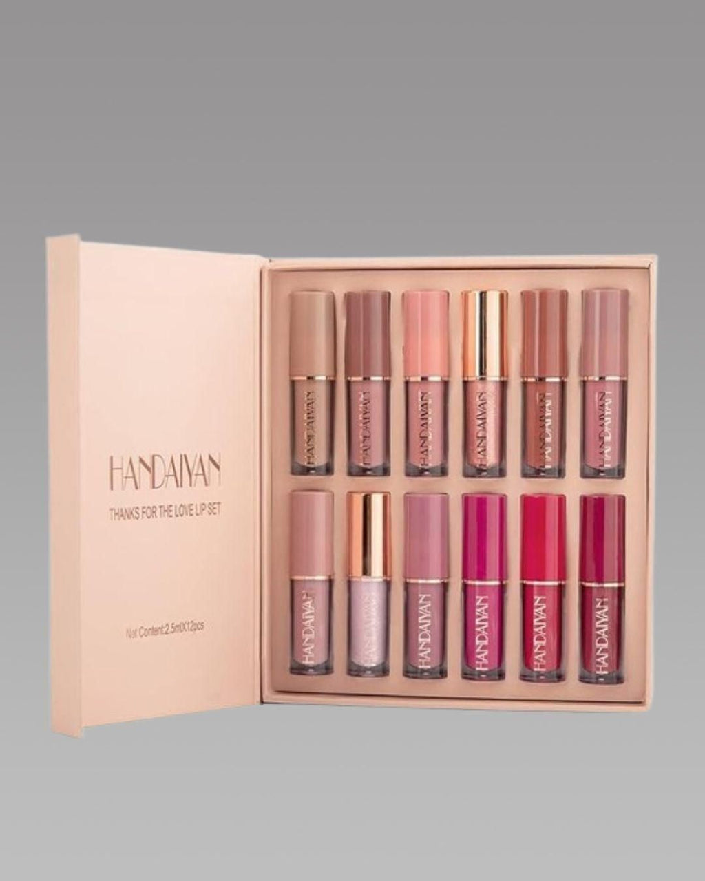 This professional-grade Velvet Matte Liquid Lipstick Set includes 12 distinct shades formulated with advanced color-lock technology. The non-drying velvet finish provides full coverage with remarkable longevity while maintaining lip comfort. Each precision applicator ensures flawless application, delivering rich pigmentation that sets to a true matte finish without settling into fine lines. Ideal for makeup artists and enthusiasts seeking comprehensive color options in one collection.