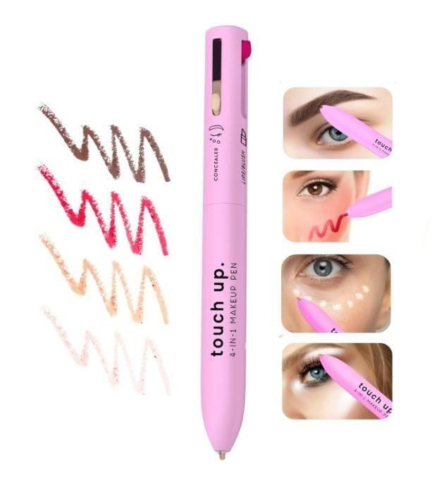 The Touch Up 4-in-1 Makeup Pen combines professional precision with multifunctional design. This innovative beauty tool features four essential makeup applications in one sleek pen, eliminating the need for multiple products. Engineered with high-quality pigments and a precision applicator tip, it delivers consistent color payoff and seamless blending capabilities for flawless on-the-go touch-ups.