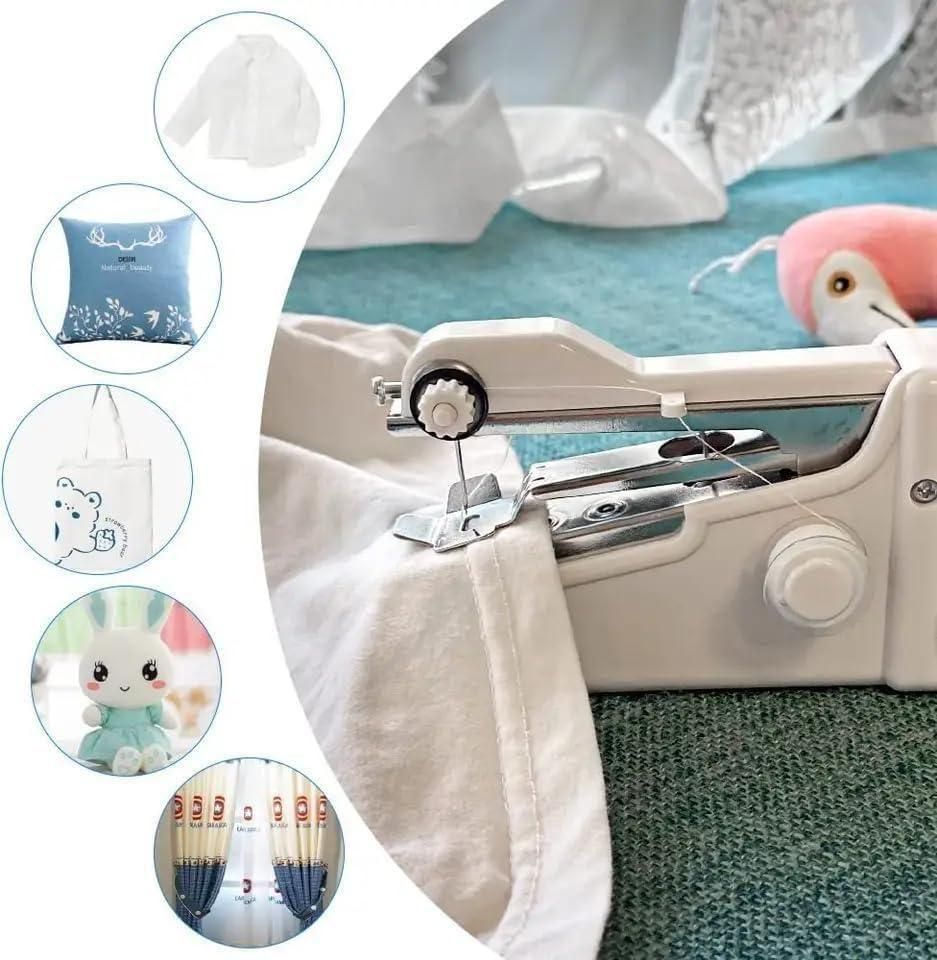 The Stitch Handheld Cordless Portable Sewing Machine combines professional functionality with exceptional mobility. Engineered with precision components, this white compact device delivers reliable stitching without the constraints of power cords. Its ergonomic design facilitates optimal control for various fabric applications, while the battery-powered operation ensures consistent performance during travel or quick repairs. An essential tool for both professional alterations and domestic sewing requirement