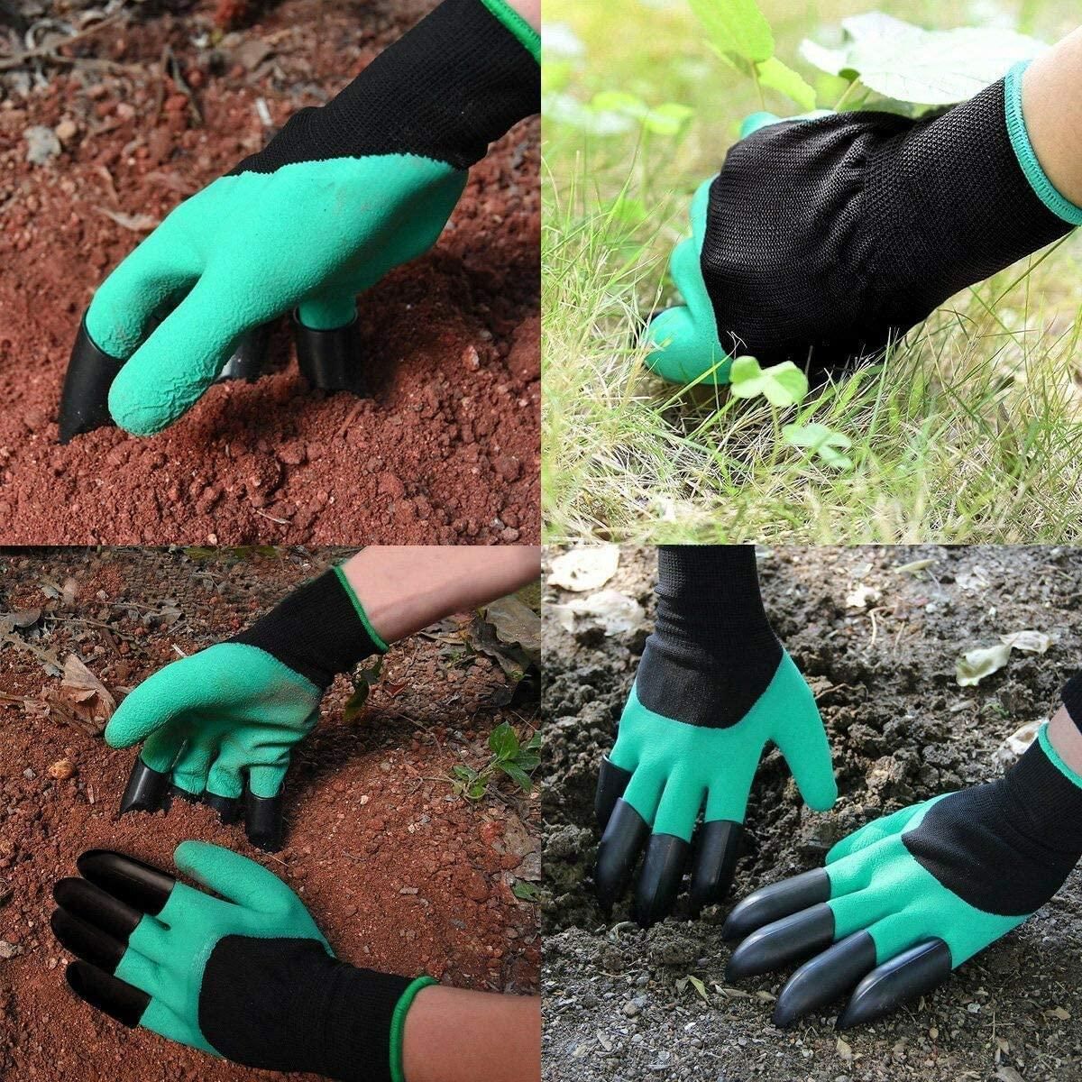 These professional-grade waterproof gardening gloves feature integrated claws for efficient digging, planting, and weeding without additional tools. The waterproof construction keeps hands dry while working in wet soil, while the durable material provides protection against thorns and sharp objects. Designed for precision and comfort during extended gardening sessions.